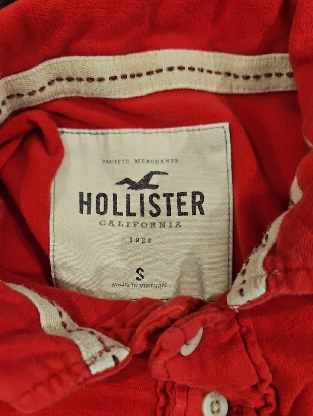 Hollister VTG Y2K Vibrant Red Short-Sleeve Polo Size S - Picture 3 of 4